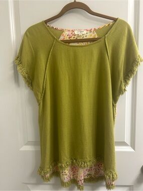Umgee Moss Green Fringe high low Tunic style